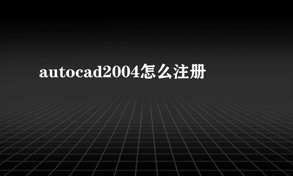 autocad2004怎么注册