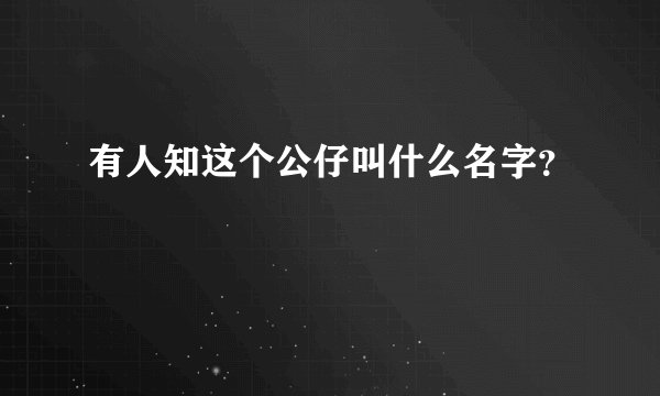 有人知这个公仔叫什么名字？