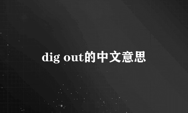 dig out的中文意思