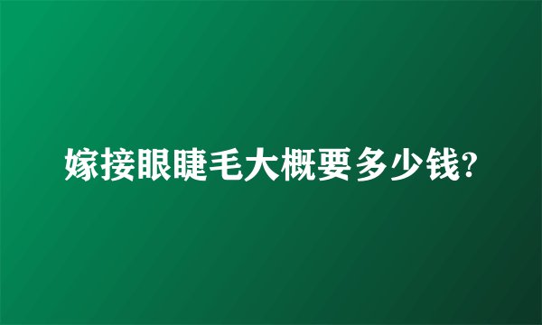 嫁接眼睫毛大概要多少钱?