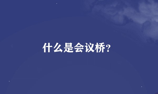 什么是会议桥？
