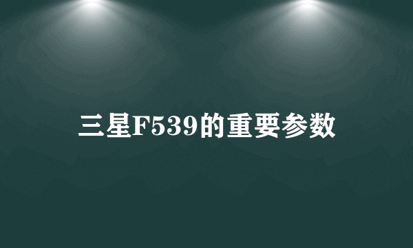 三星F539的重要参数