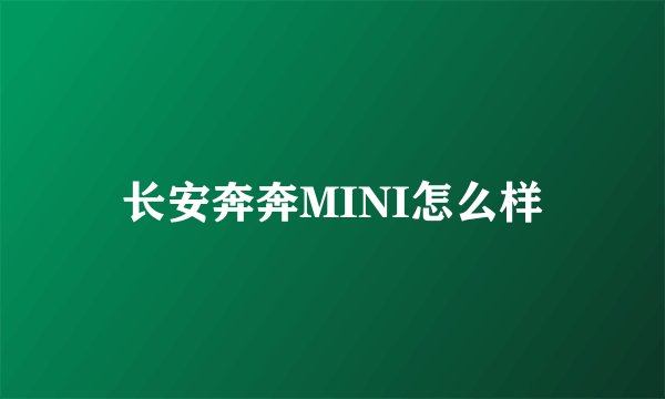 长安奔奔MINI怎么样