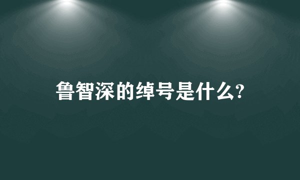 鲁智深的绰号是什么?