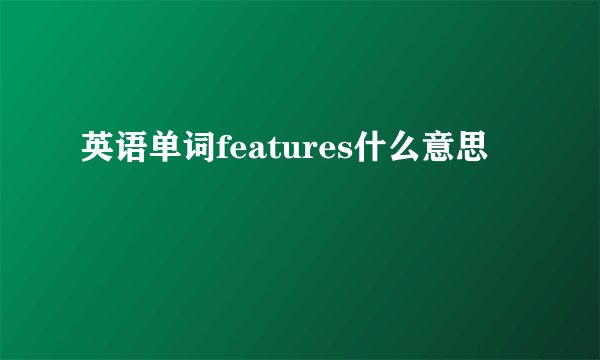 英语单词features什么意思