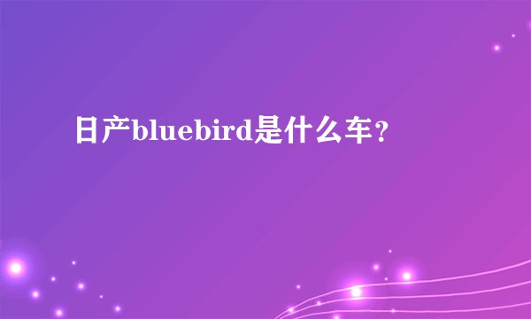 日产bluebird是什么车？
