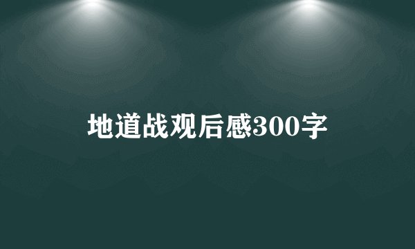 地道战观后感300字