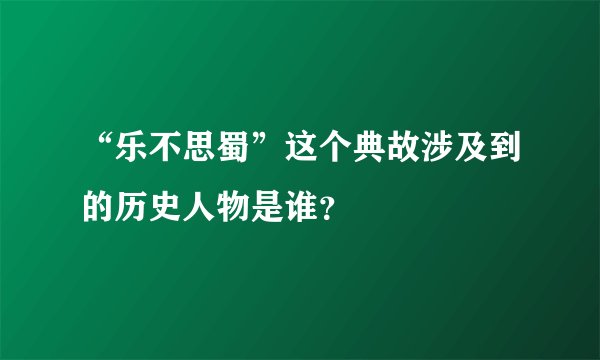 “乐不思蜀”这个典故涉及到的历史人物是谁？
