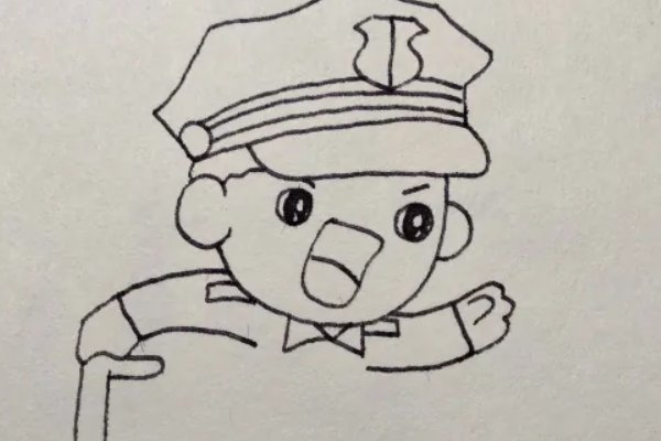 警察抓小偷的画法