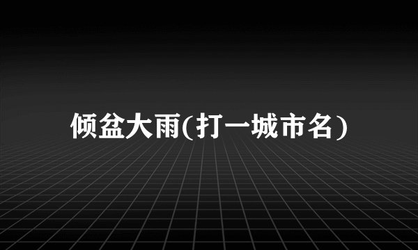 倾盆大雨(打一城市名)