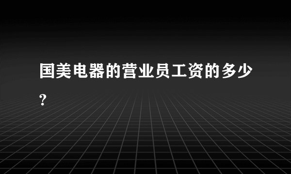 国美电器的营业员工资的多少?