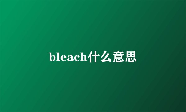bleach什么意思