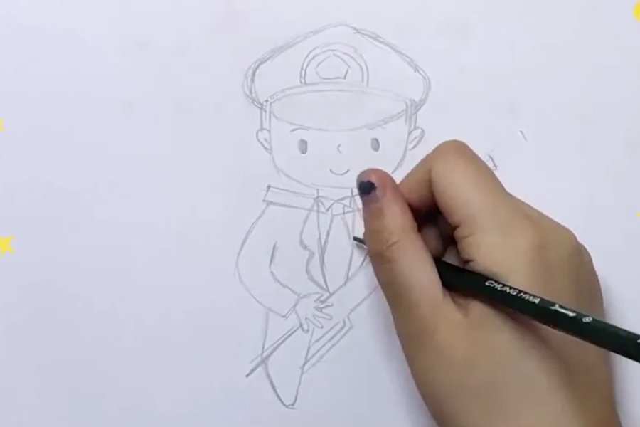 军人的简笔画怎么画 简单