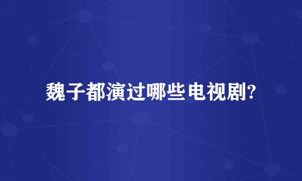 魏子都演过哪些电视剧?