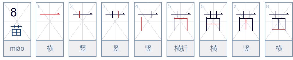 苗的笔顺笔画顺序