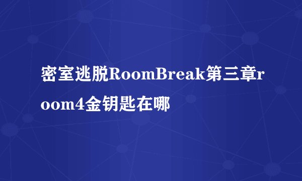 密室逃脱RoomBreak第三章room4金钥匙在哪