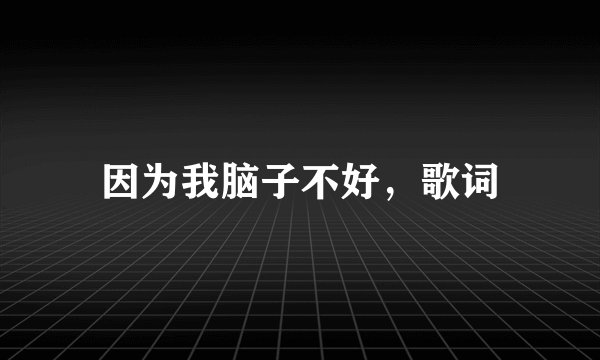 因为我脑子不好，歌词