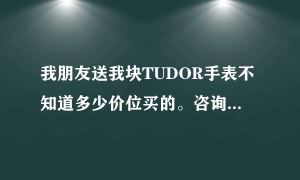 我朋友送我块TUDOR手表不知道多少价位买的。咨询下专家。REGISTERED.SWISSMADE.STEELINOX.S5.18K.6248-19