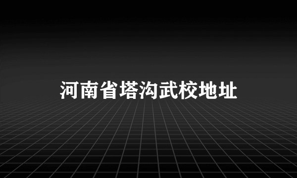 河南省塔沟武校地址
