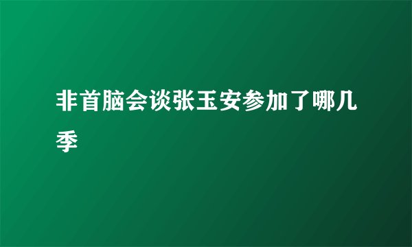 非首脑会谈张玉安参加了哪几季