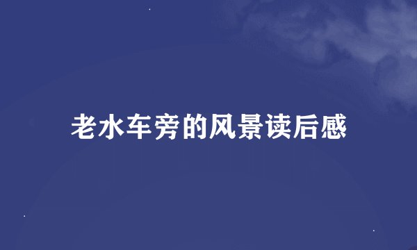 老水车旁的风景读后感