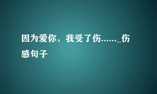 因为爱你，我受了伤......_伤感句子