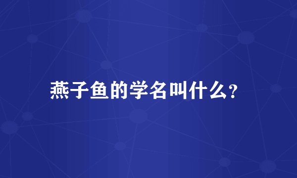 燕子鱼的学名叫什么？