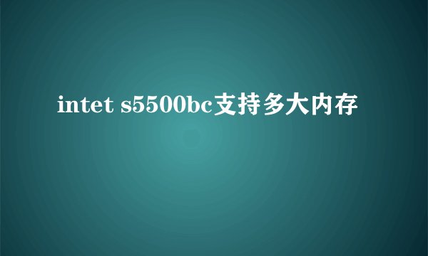 intet s5500bc支持多大内存