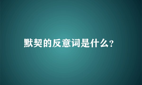 默契的反意词是什么？