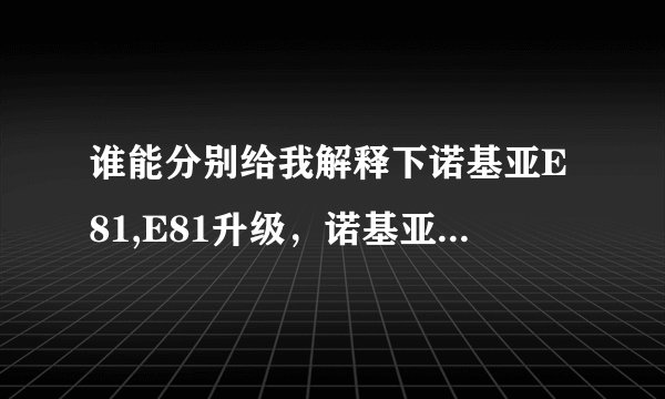 谁能分别给我解释下诺基亚E81,E81升级，诺基亚7705和诺基亚亚太版E81