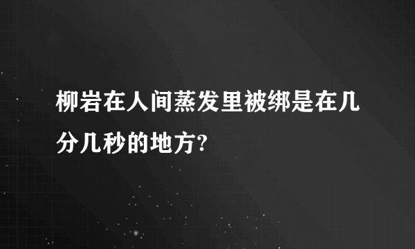 柳岩在人间蒸发里被绑是在几分几秒的地方?