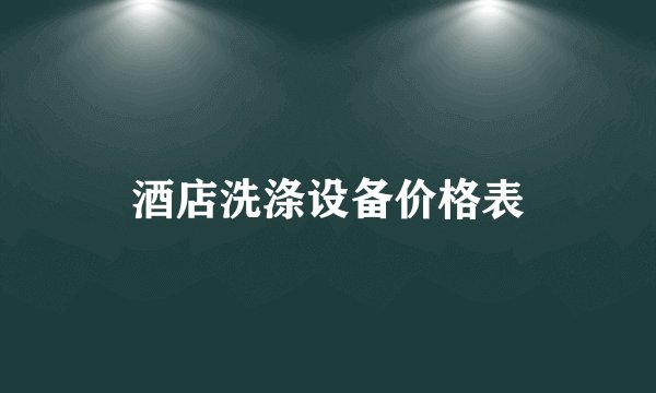 酒店洗涤设备价格表