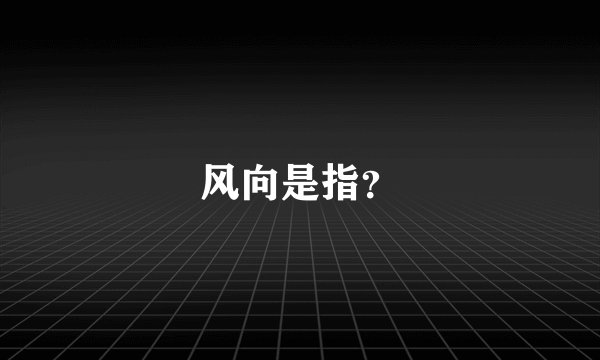 风向是指？