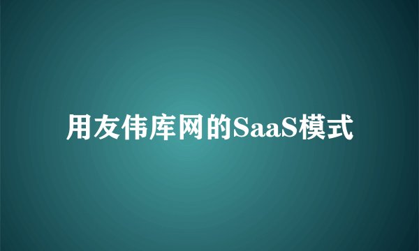 用友伟库网的SaaS模式