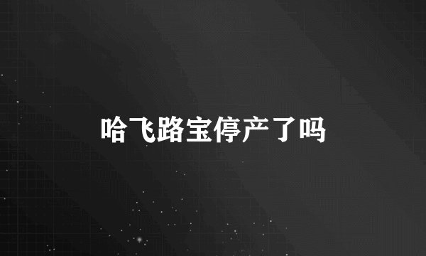 哈飞路宝停产了吗