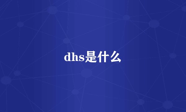 dhs是什么