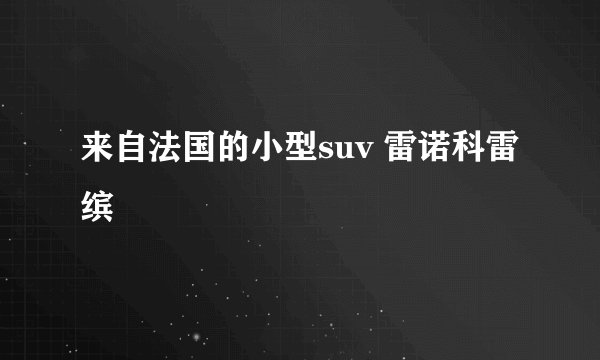 来自法国的小型suv 雷诺科雷缤