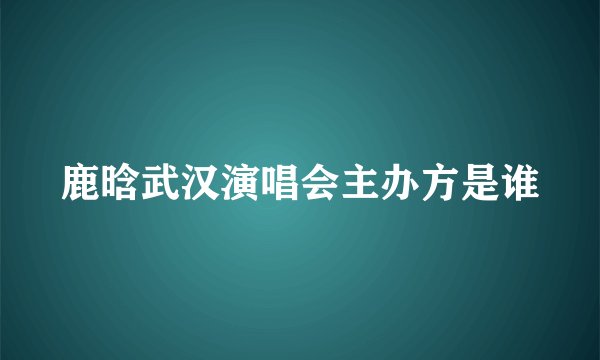 鹿晗武汉演唱会主办方是谁