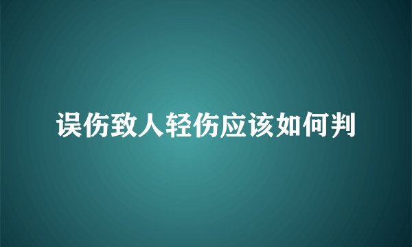 误伤致人轻伤应该如何判
