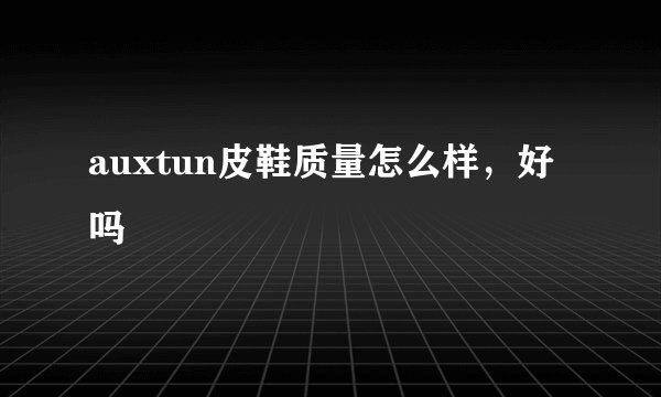 auxtun皮鞋质量怎么样，好吗