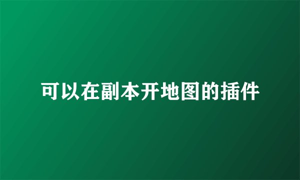 可以在副本开地图的插件
