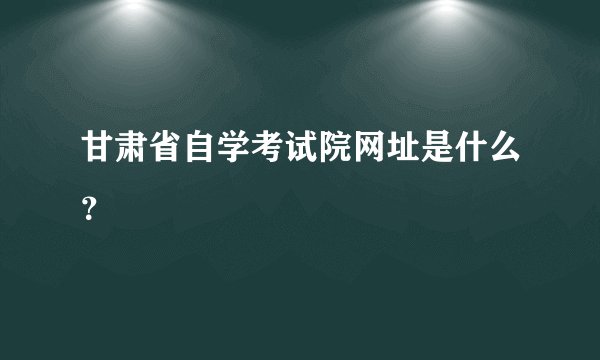 甘肃省自学考试院网址是什么？