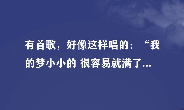 有首歌，好像这样唱的：“我的梦小小的 很容易就满了…我的心小小的 很容易就饱了”这首歌叫什么名字？