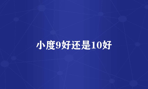 小度9好还是10好