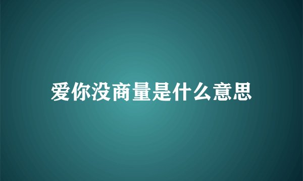 爱你没商量是什么意思