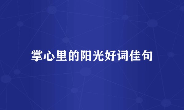 掌心里的阳光好词佳句