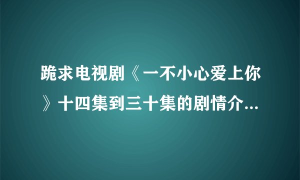 跪求电视剧《一不小心爱上你》十四集到三十集的剧情介绍(详细的)…谢了！
