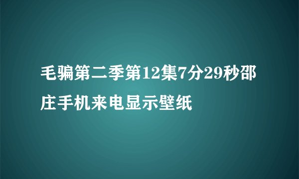 毛骗第二季第12集7分29秒邵庄手机来电显示壁纸