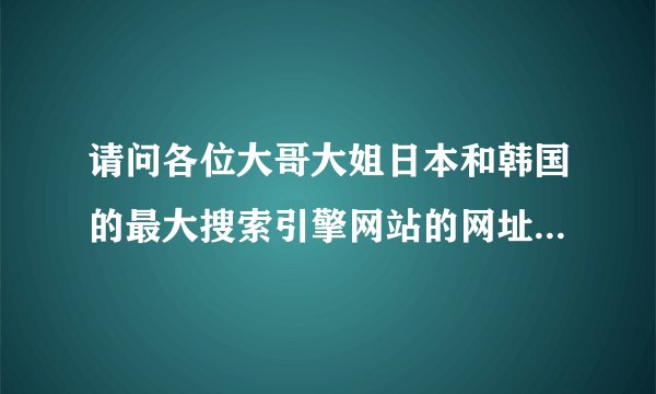 请问各位大哥大姐日本和韩国的最大搜索引擎网站的网址有谁知道告诉我啊？