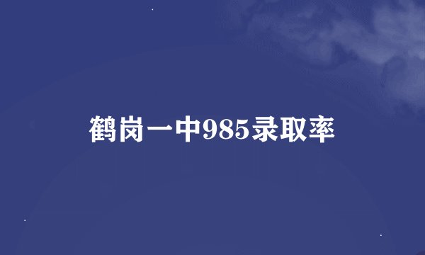 鹤岗一中985录取率